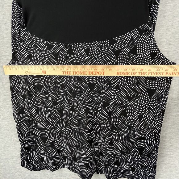 Elie McCarthy Size 2x Slinky Black And White Geometric Pattern Blouse 3/4 Sleeve - Picture 8 of 10